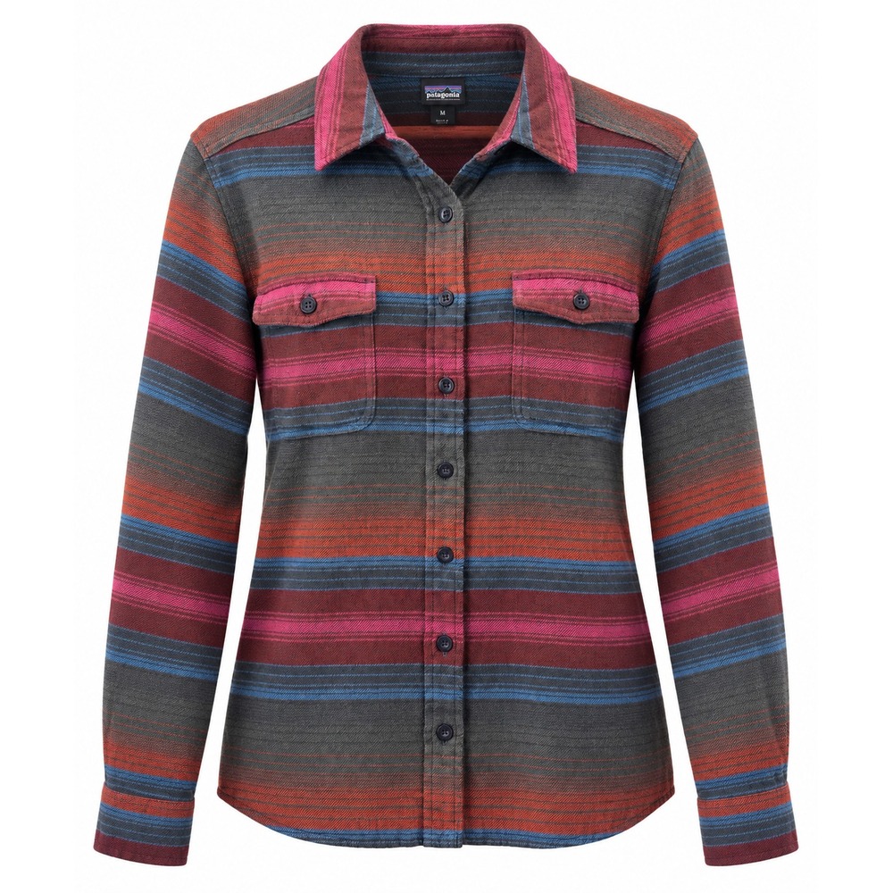 Patagonia Women 10 Fjord Flannel Organic Cotton Gaucho Stripe Gorpcore Cabincore